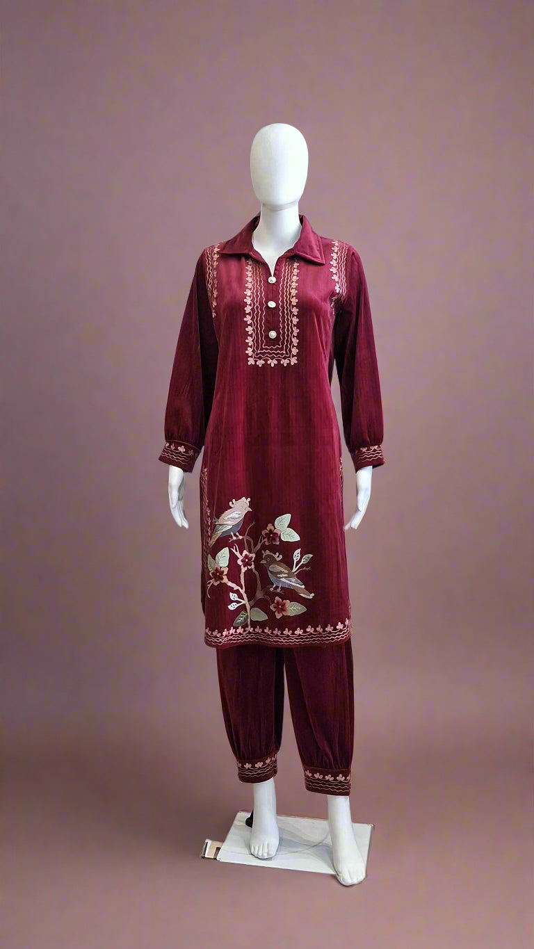 Maroon Magic Co Ord Set