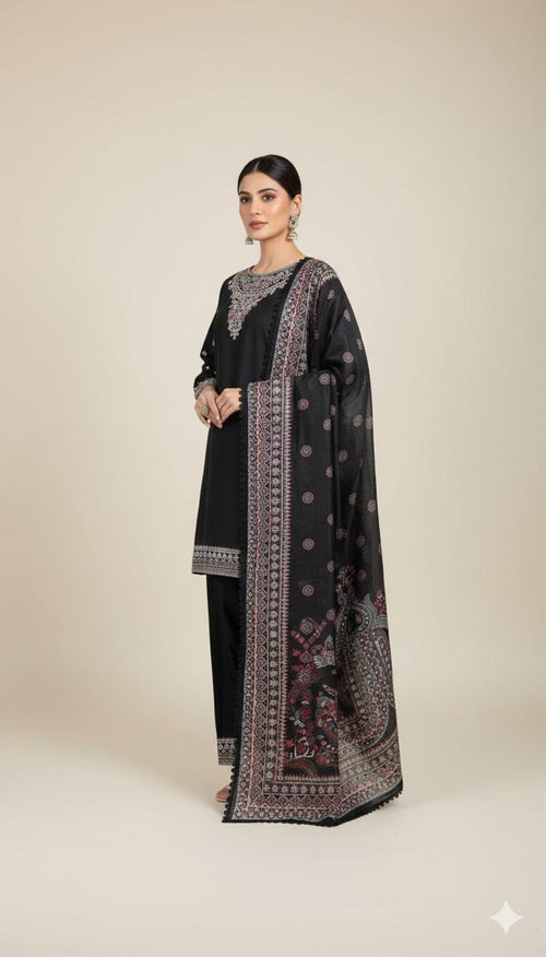 Embroidered Lawn 3-Piece Suit with Printed Dupatta | Summer Collection
