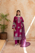 Maroon Embroidered Lawn Suit